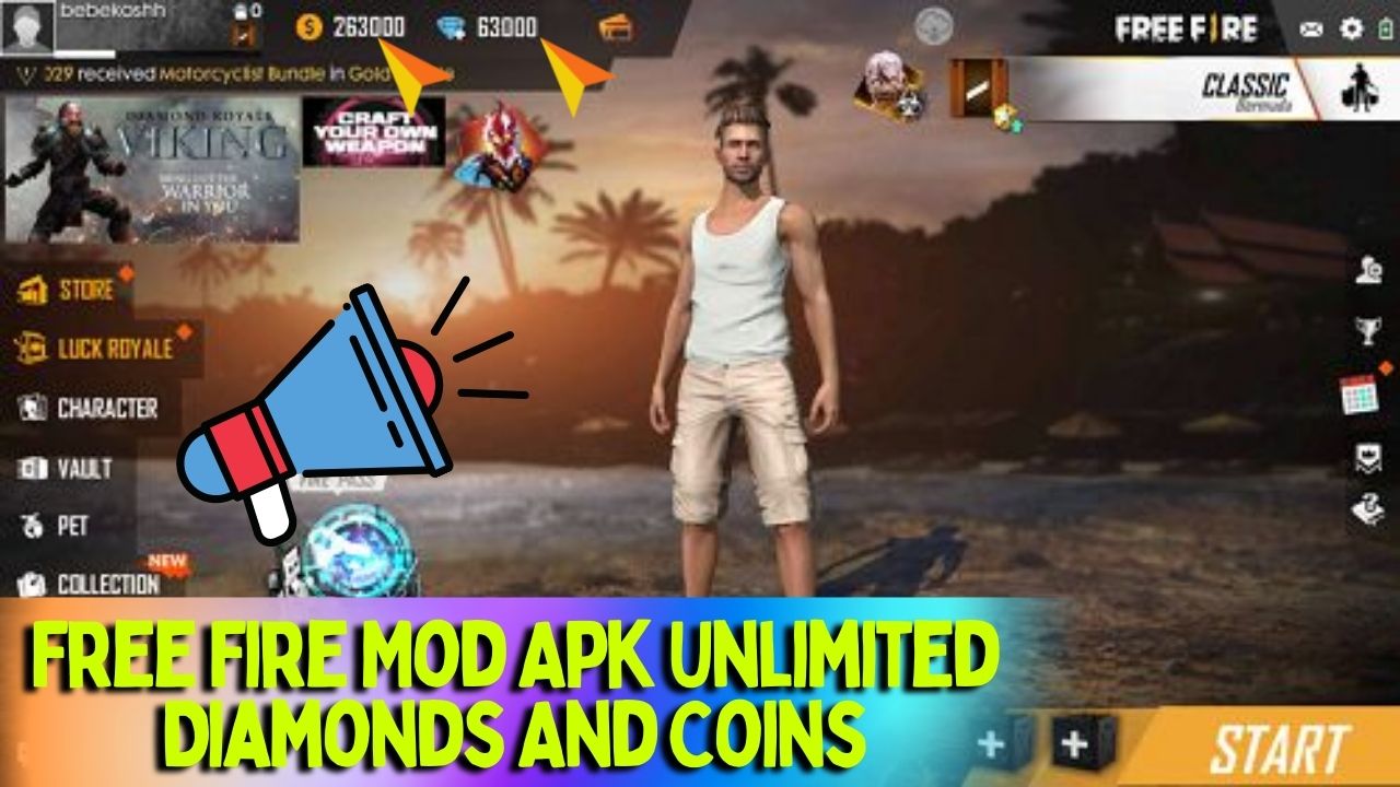 Free Fire Mod APK v1.100.1 (Unlimited Diamonds, Skins, Unlocked Alok)