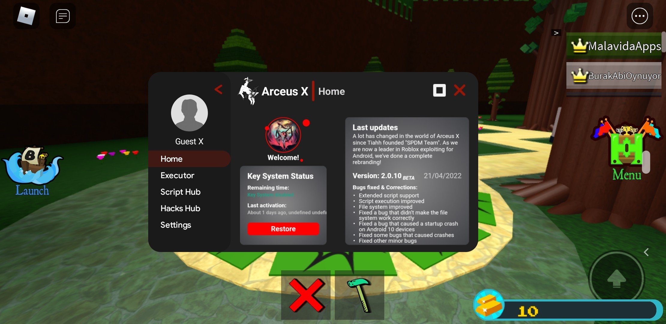 Arceus X Mod Features